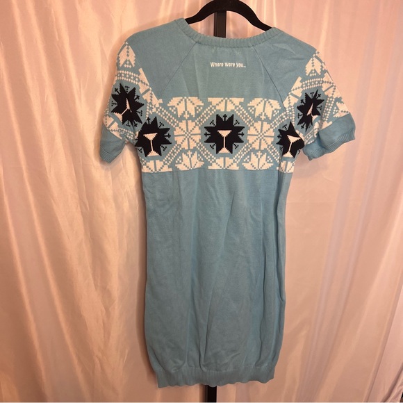 Moods of Norway Blue and White Snowflake Sweater Dress, size Medium - Picture 7 of 7